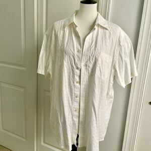 GAP Men's White Button Down Short Sleeve Shirt XL